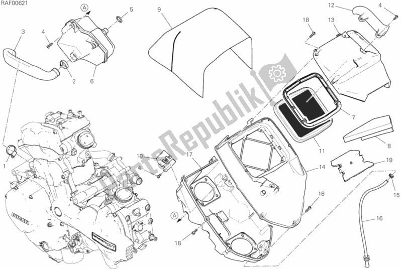 Alle onderdelen voor de Inname van de Ducati Multistrada 1260 S ABS 2018